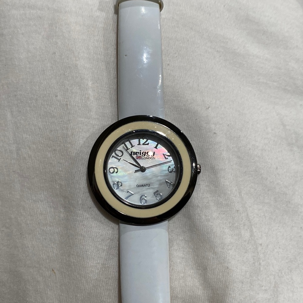 Twiggy London White Band Watch